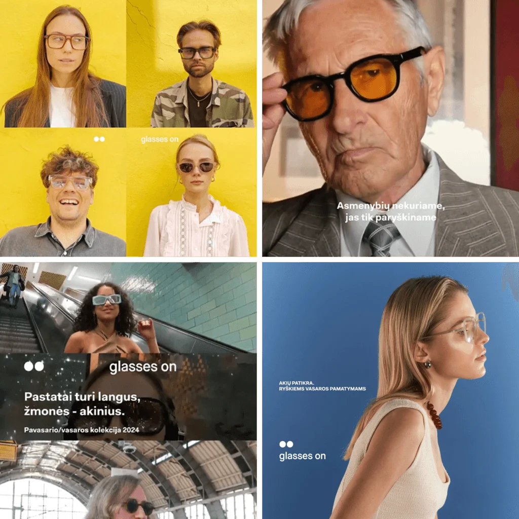GLASSES ON reklamos pavyzdžiai